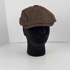 Men's Brown Newsboy Cap 100% Cotton NWOT